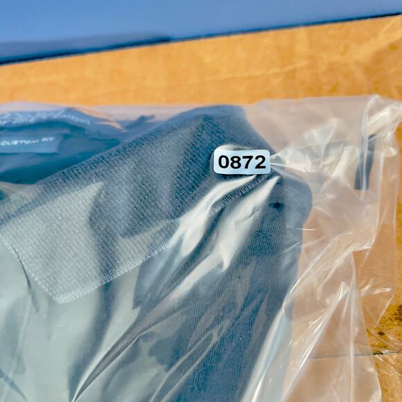 Polo by Ralph Lauren Henley Polo Shirt Men's L Custom Fit Flaws Noted Dark Black - Picture 10 of 10